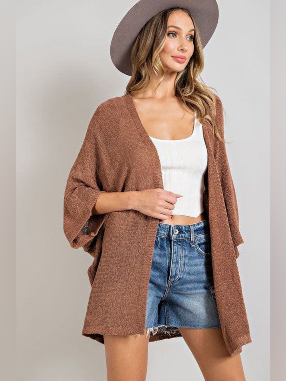 Vici Brown Knit Cardigan